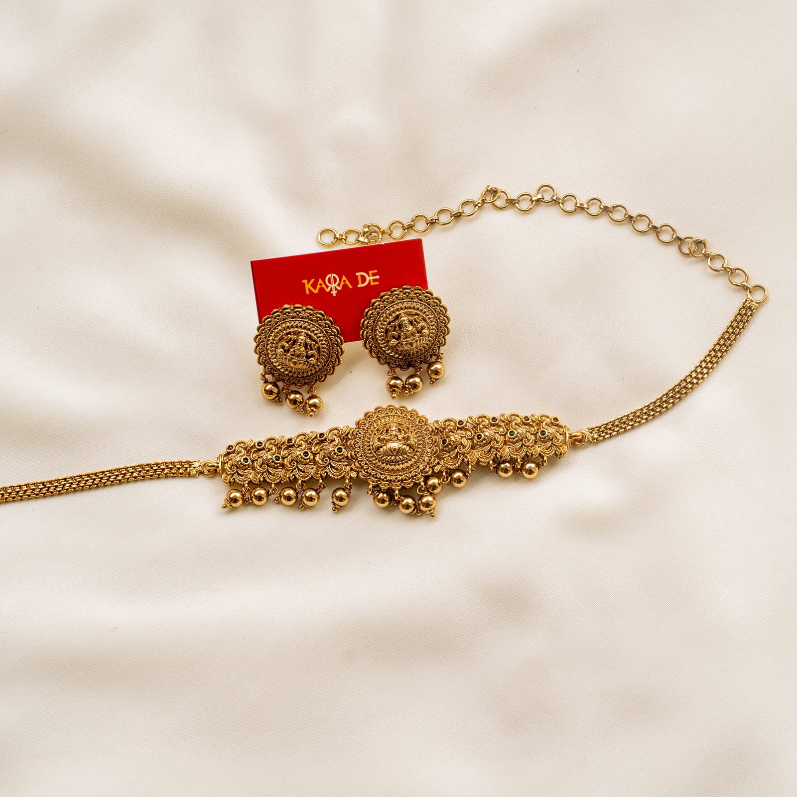 antique lakshmi temple choker set