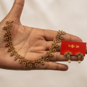 golden leaf diamond neckpiece set