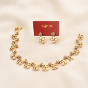 floral bloom diamond choker & neckpiece set