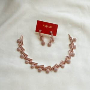 rose gold rhythm necklace set
