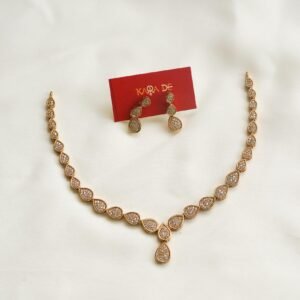 teardrop diamond necklace set | elegant bridal jewelry karra de