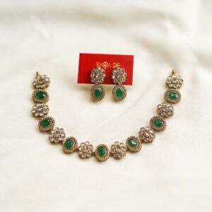 emerald kundan necklace set | traditional bridal jewelry karra de