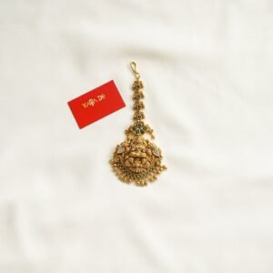 divine ganesha temple maang tikka | antique gold bridal jewelry karra de