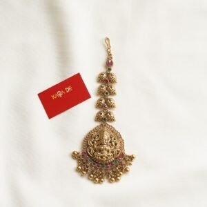 lakshmi devi gold maang tikka | traditional temple jewelry karra de
