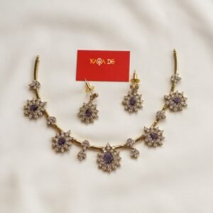 amethyst blossom diamond neckpiece set | royal diamond jewelry by karra de