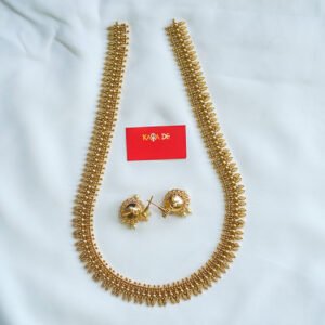 classic gold long haaram necklace set | traditional south indian jewelry karra de