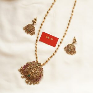 lakshmi pendant gold haaram set | antique bridal jewelry karra de