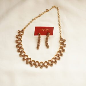 amethyst stone antique long necklace set | elegant traditional jewelry karra de