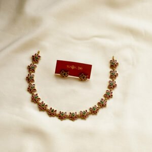 lotus blossom ruby green necklace set | karra de