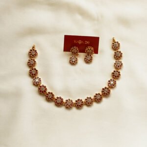 bloom cluster ruby floral necklace set | karra de