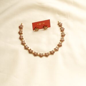 ruby petal floral necklace set | karra de