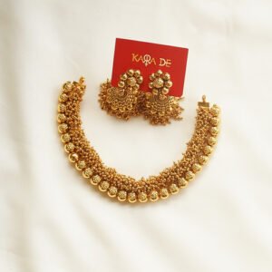 antique gold bridal ball necklace set | karra de