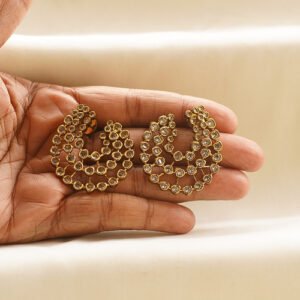 classic crystal hoop gold earrings | karra de