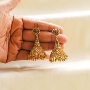regal temple jhumka earrings | karra de