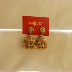 golden heritage dome jhumka earrings | karra de