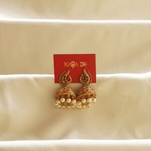 mini peacock pearl drop jhumka earrings | karra de