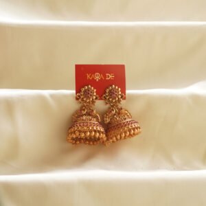golden blossom traditional jhumka earrings | karra de