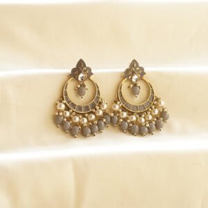 grey pearl enchant hoop earrings | karra de