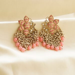 blush pink floral drop earrings | karra de