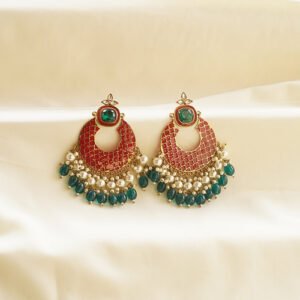emerald glow enamel drop earrings | karra de