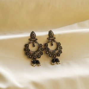 floral hoop oxidised earrings | karra de jewellery