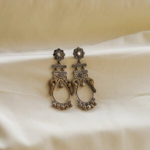 royal heritage oxidised long drop earrings | karra de jewellery