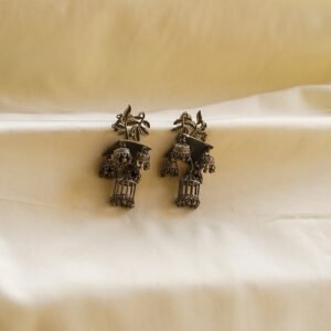 heritage birdhouse oxidised art earrings | karra de jewellery