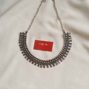 antique oxidised silver beaded neckpiece | karra de jewellery