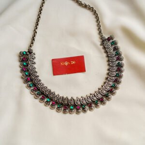 temple carved oxidised neckpiece | karra de jewellery