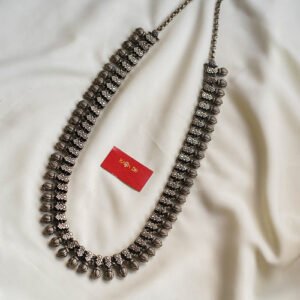 heritage long oxidised temple nakshi necklace | karra de jewellery
