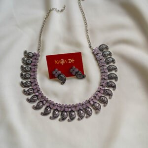 paisley oxidised necklace set – karra de