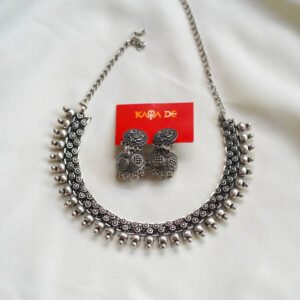 ghungroo oxidised necklace set – karra de